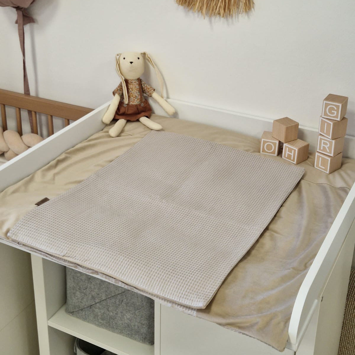 Wickelauflage ROYAL | Waffelpique & Velours