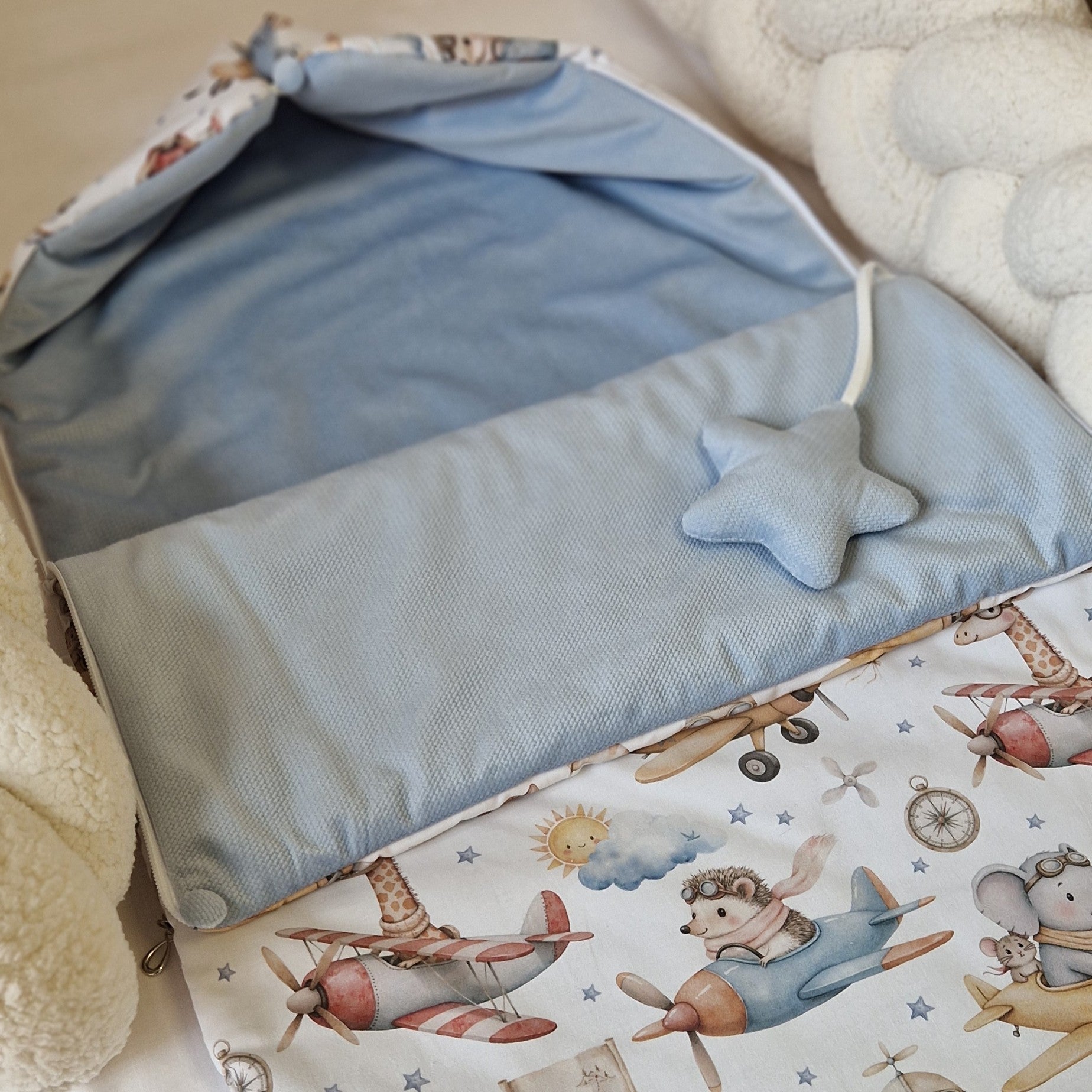 Luxus Babyschlafsack | Premium Baumwolle & Samt