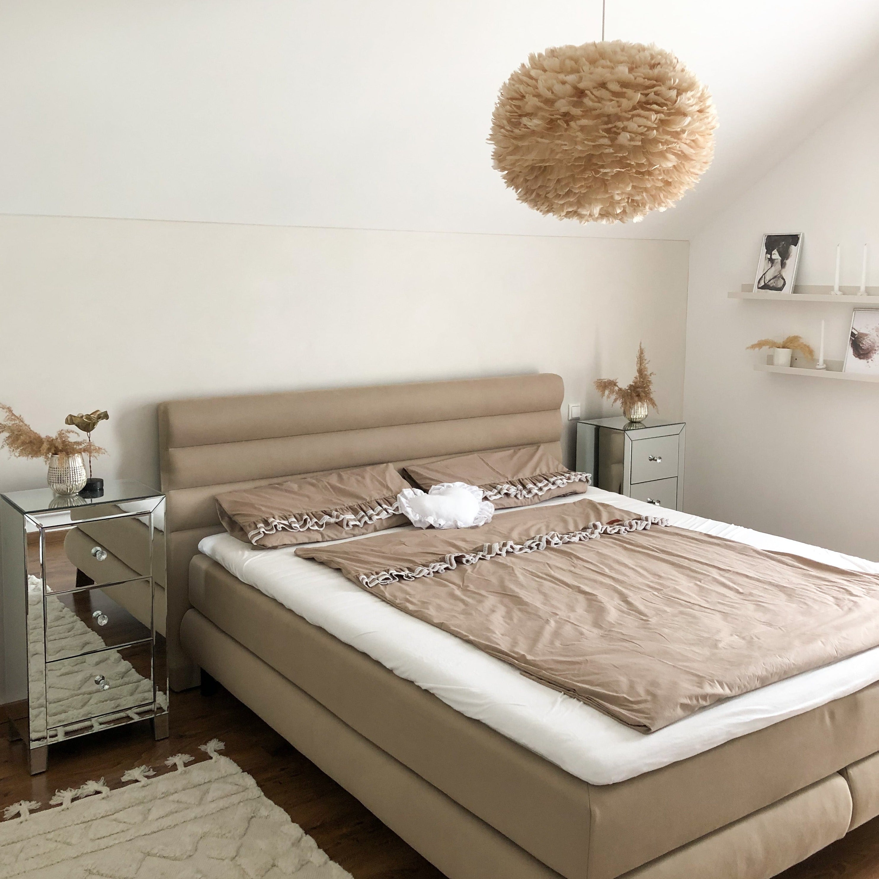 Erwachsenen Bettwäsche ROMANTIC mit Rüschen & weißer Spitze | Baumwolle