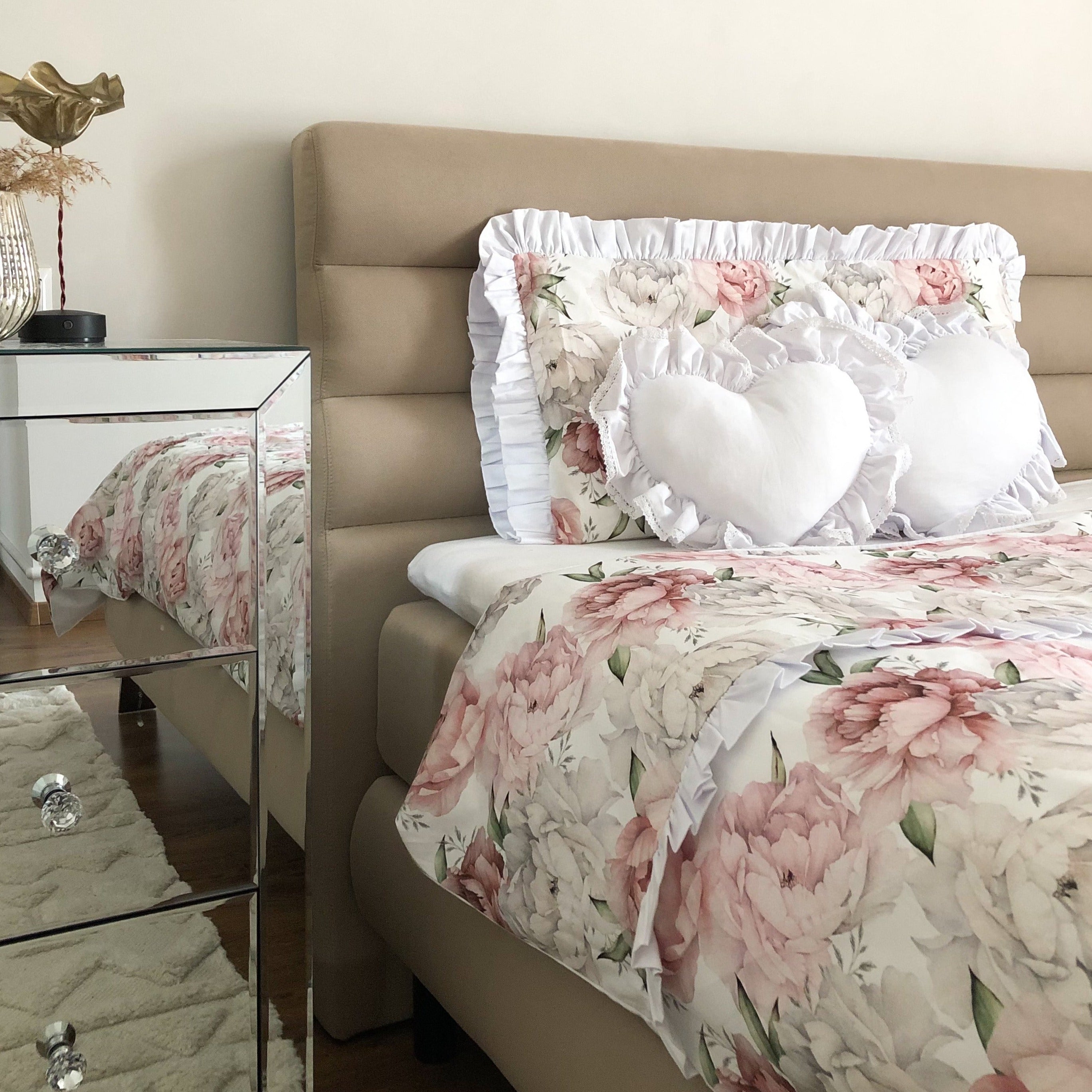 Erwachsenen Bettwäsche mit Rüschen | Premium Baumwolle