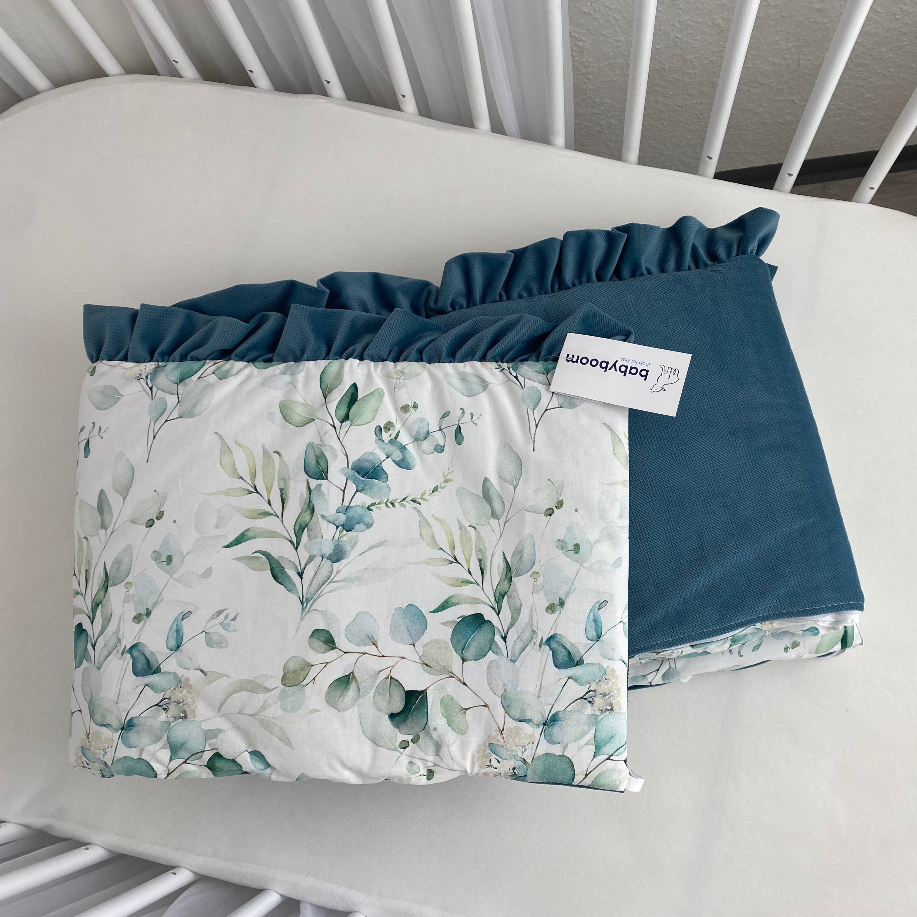 Bettumrandung mit Rüschen | Premium Baumwolle & Samt