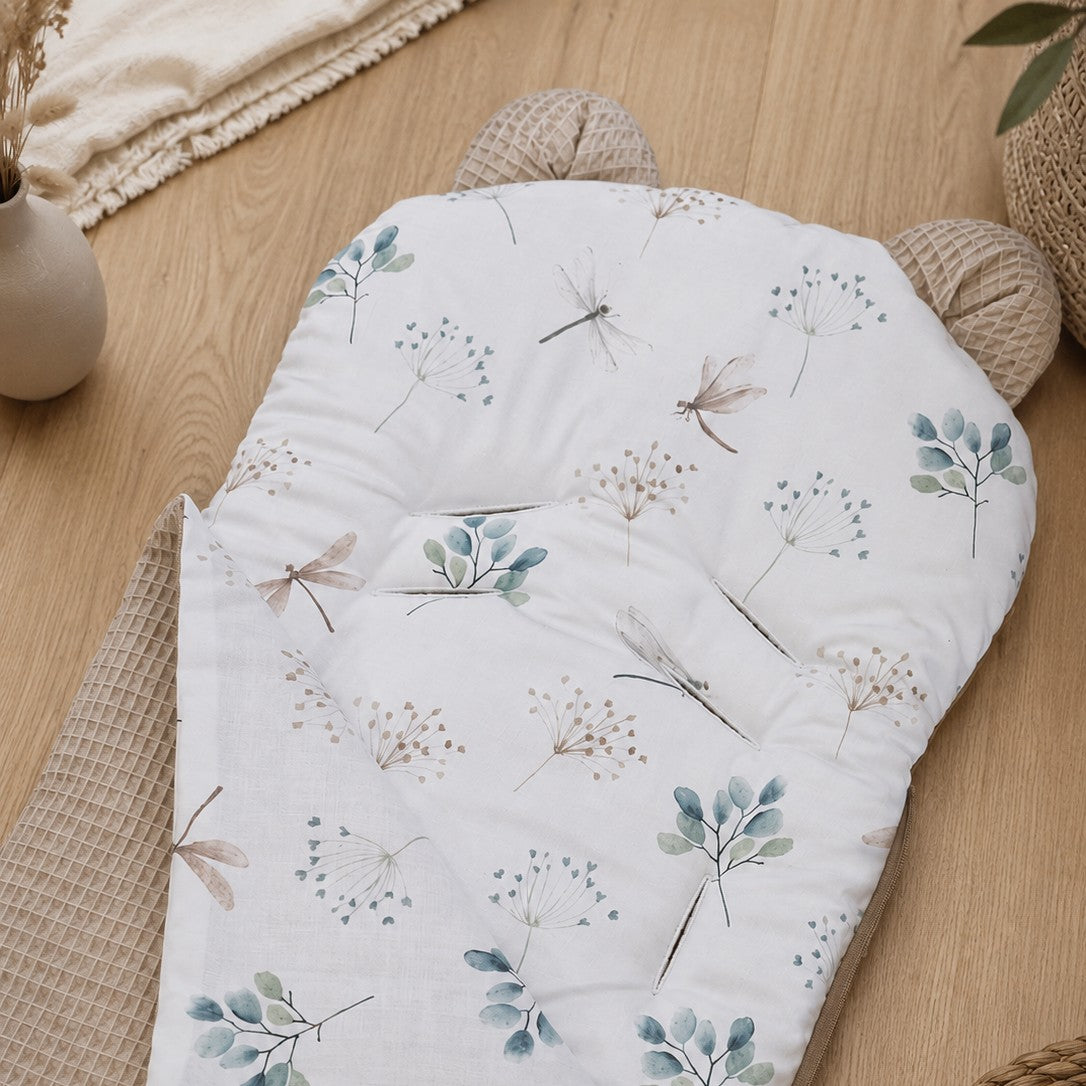 Einschlagdecke für Babyschale | Premium Baumwolle & Waffelpiqué