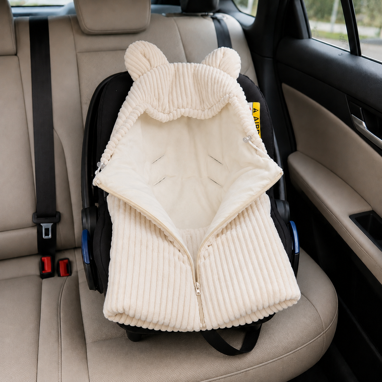 Einschlagdecke für Babyschale mit Reißverschluss | Baumwolle & Cord