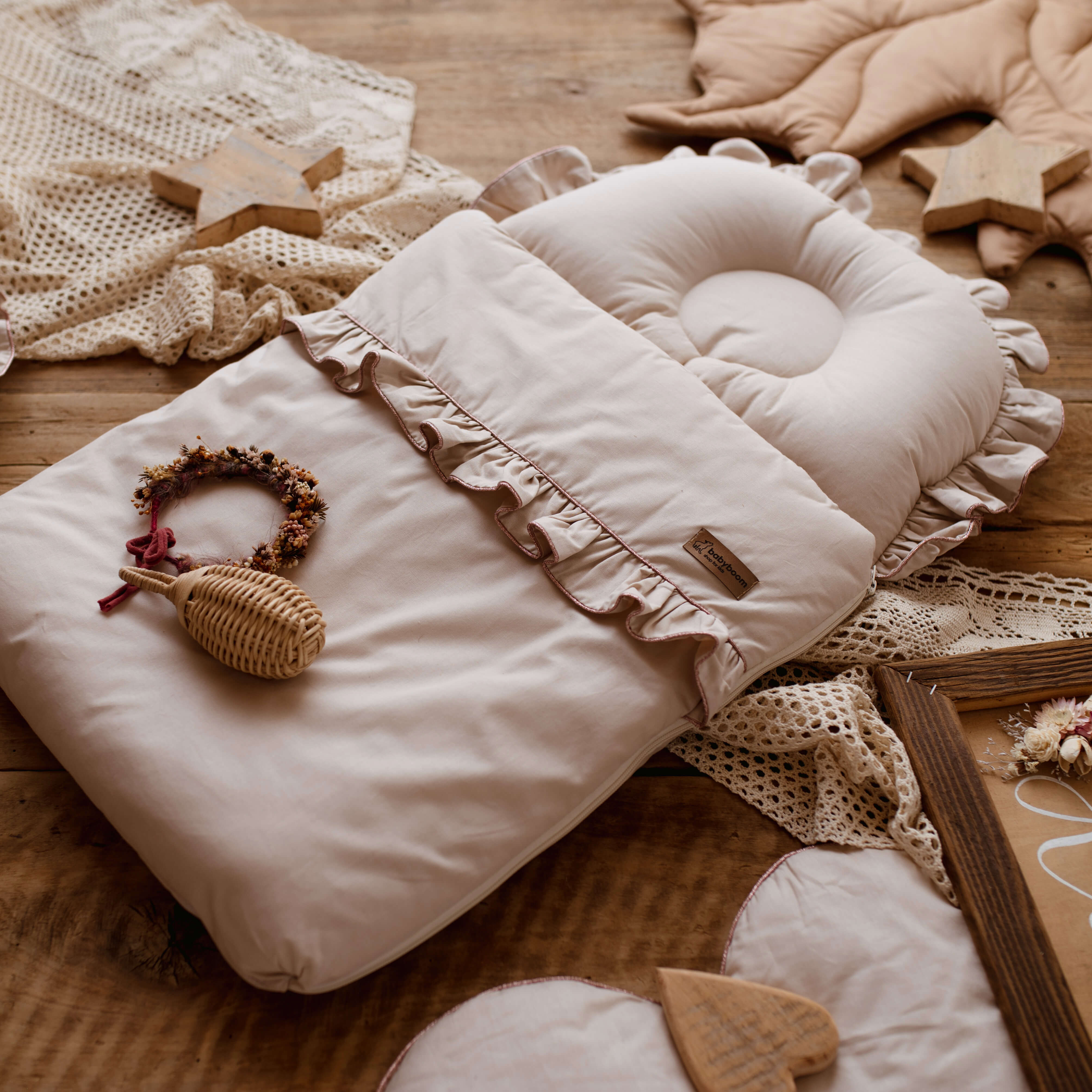 Premium Babyschlafsack SHINY mit Rüschen | Baumwolle