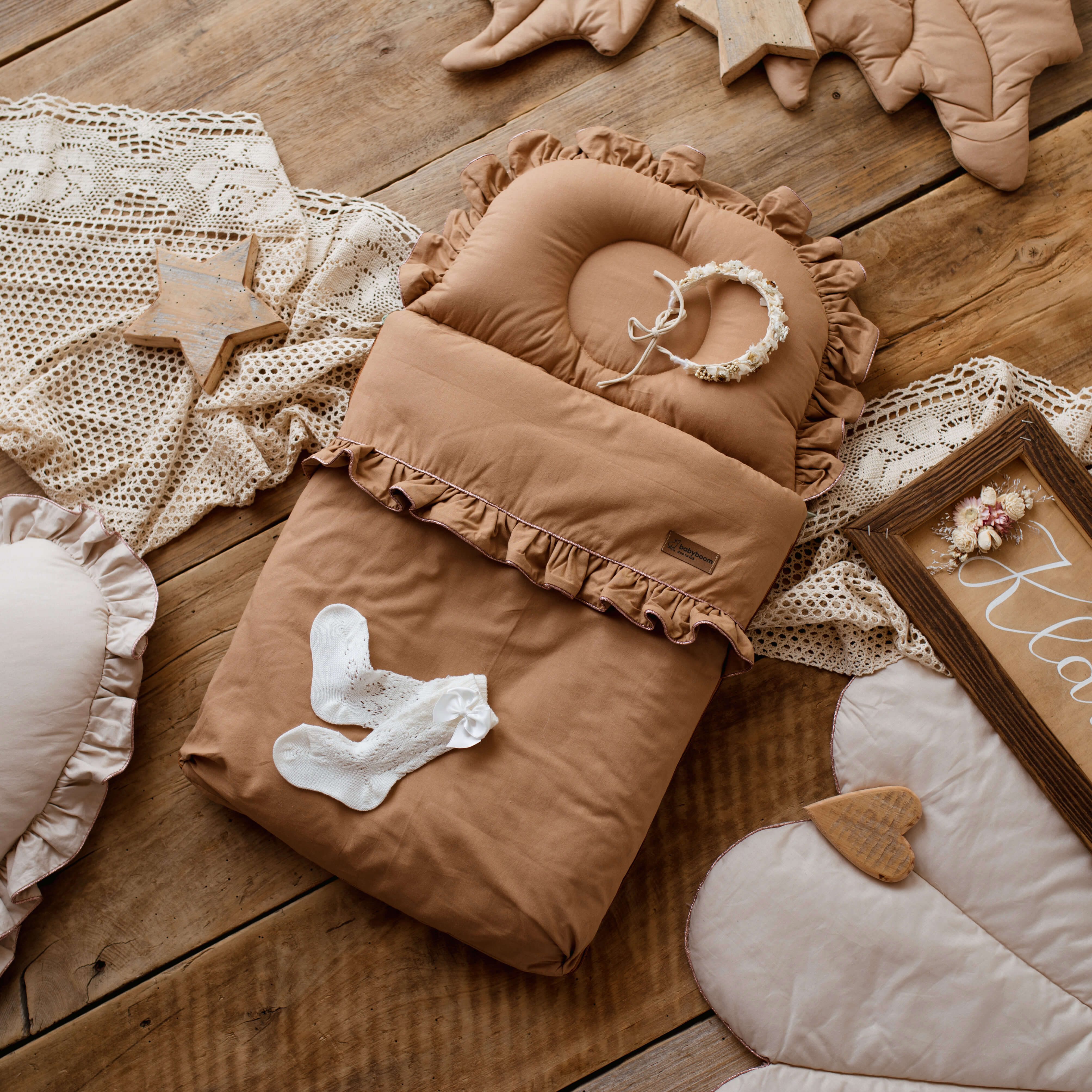 Premium Babyschlafsack SHINY mit Rüschen | Baumwolle