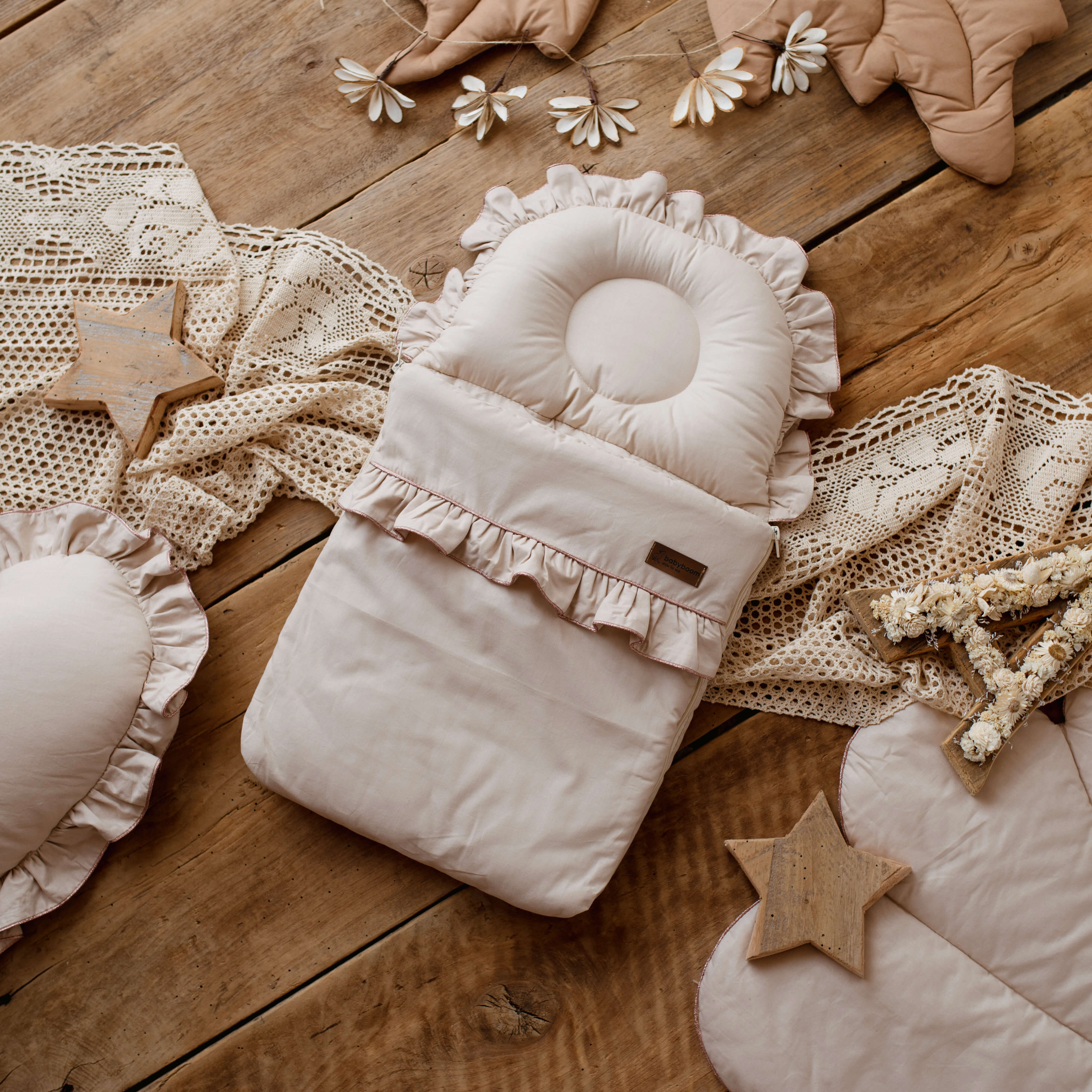 Premium Babyschlafsack SHINY mit Rüschen | Baumwolle