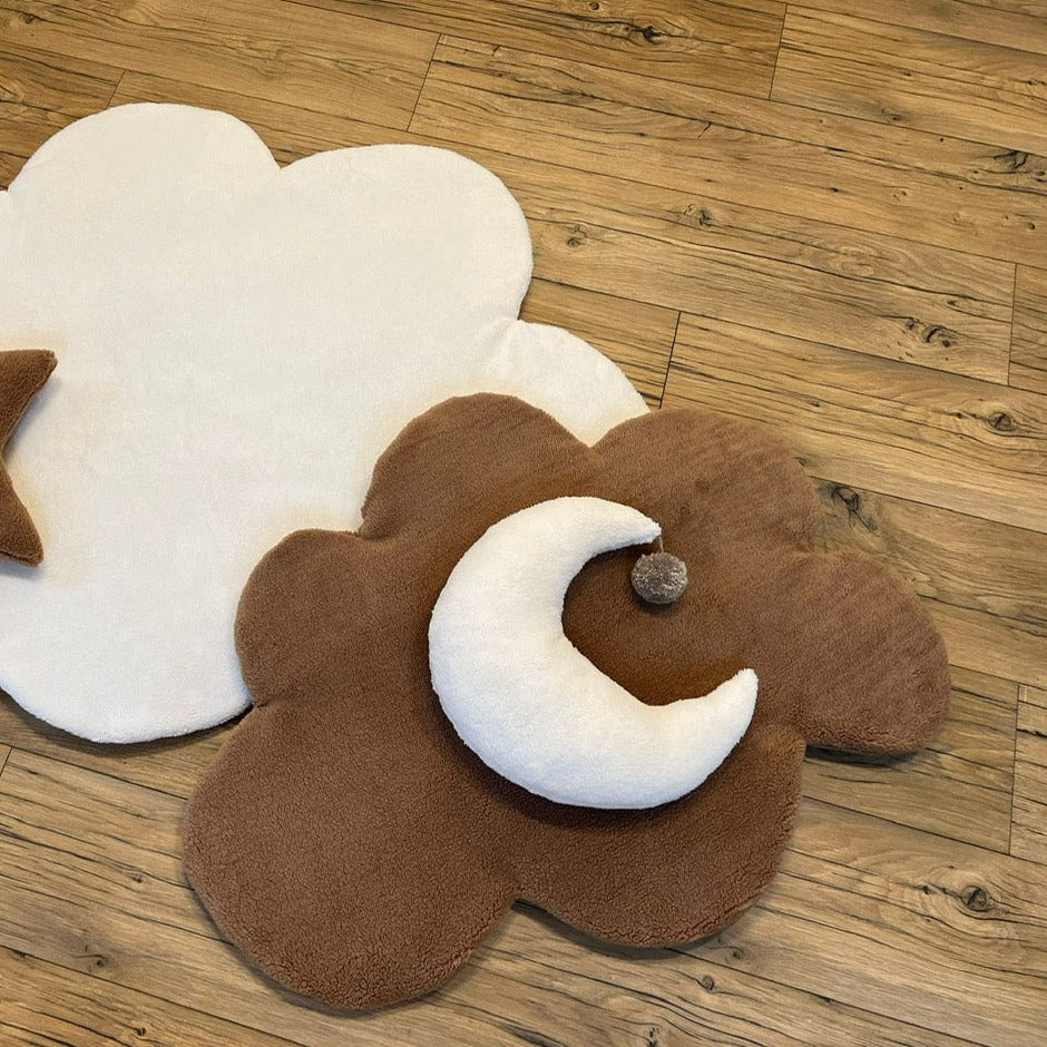 Dekokissen in Mondform | Fluffy Teddy | Teddy-Stoff