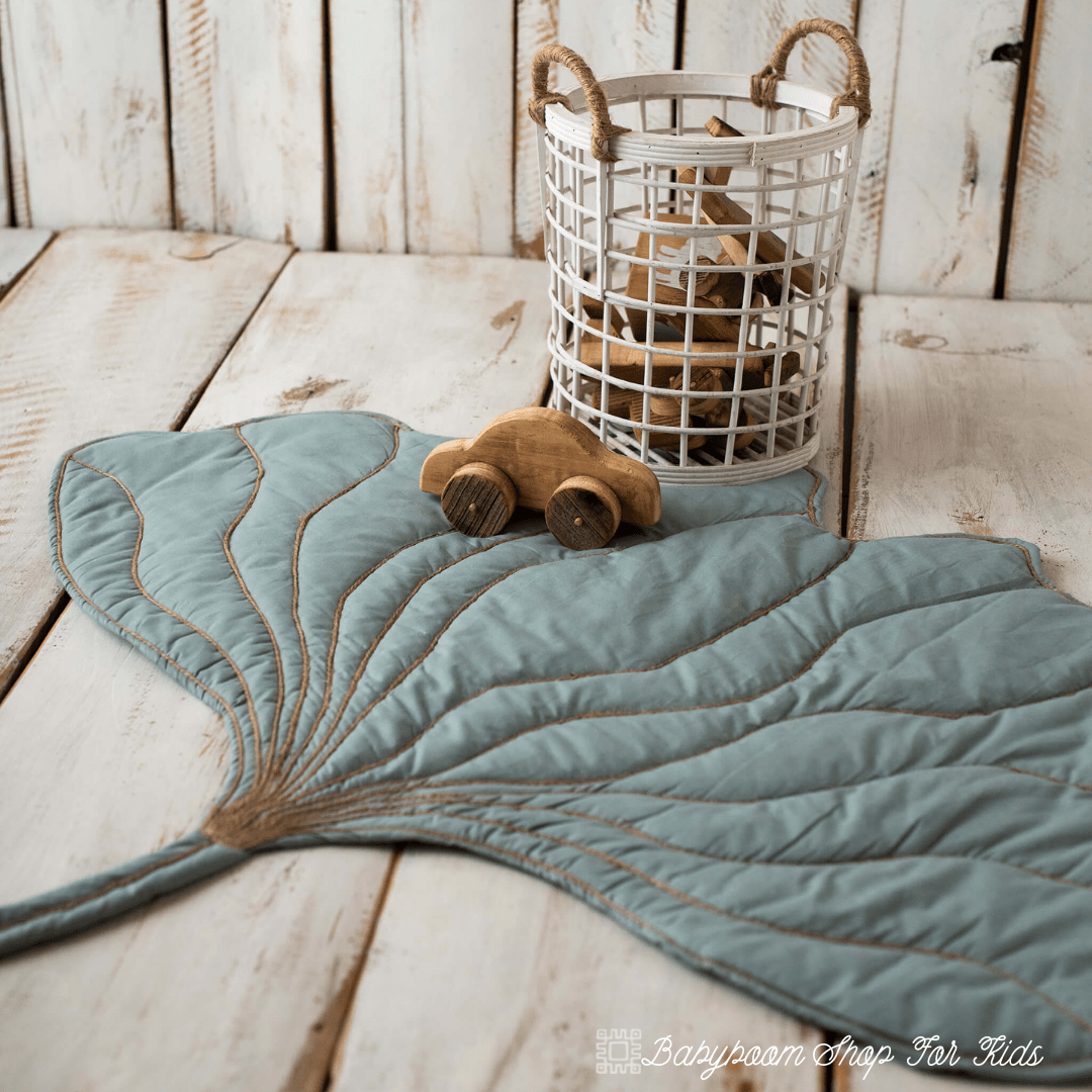 Spielmatte | Krabbeldecke | Dekoration "Ginkgoblatt" | Baumwolle - Gr. XL