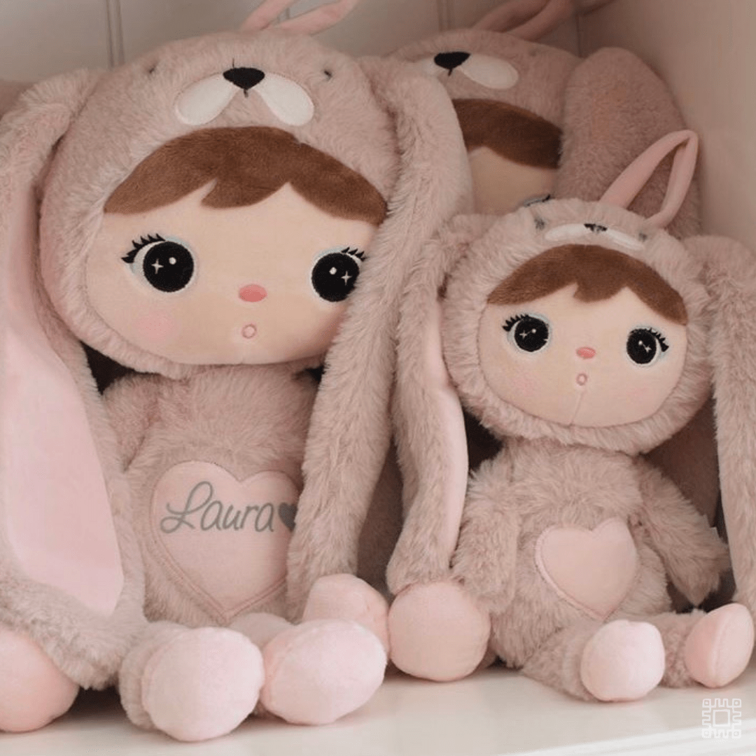 personalisiertes Häschen in altrosa