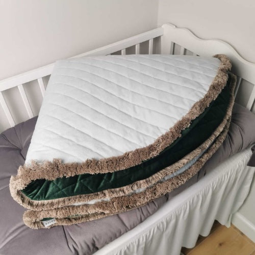 Luxus Spielmatte mit Fransen aus Premium Samt-Stoff, sehr dick, handmade, babyboom shop for kids