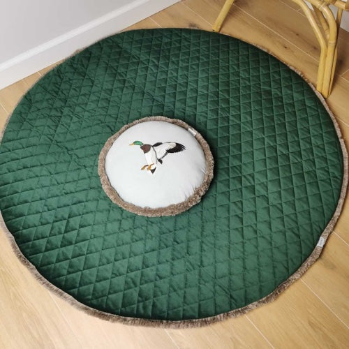 Luxus Spielmatte mit Fransen aus Premium Samt-Stoff, sehr dick, handmade, babyboom shop for kids