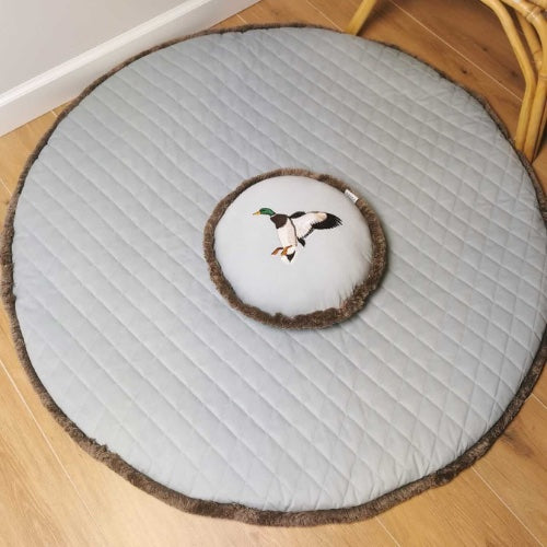 Luxus Spielmatte mit Fransen aus Premium Samt-Stoff, sehr dick, handmade, babyboom shop for kids