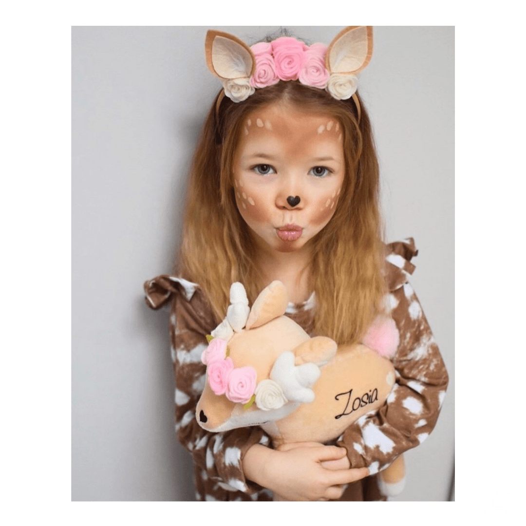 personalisiertes Rem mit Rosenkranz, Stofftier mit Namen