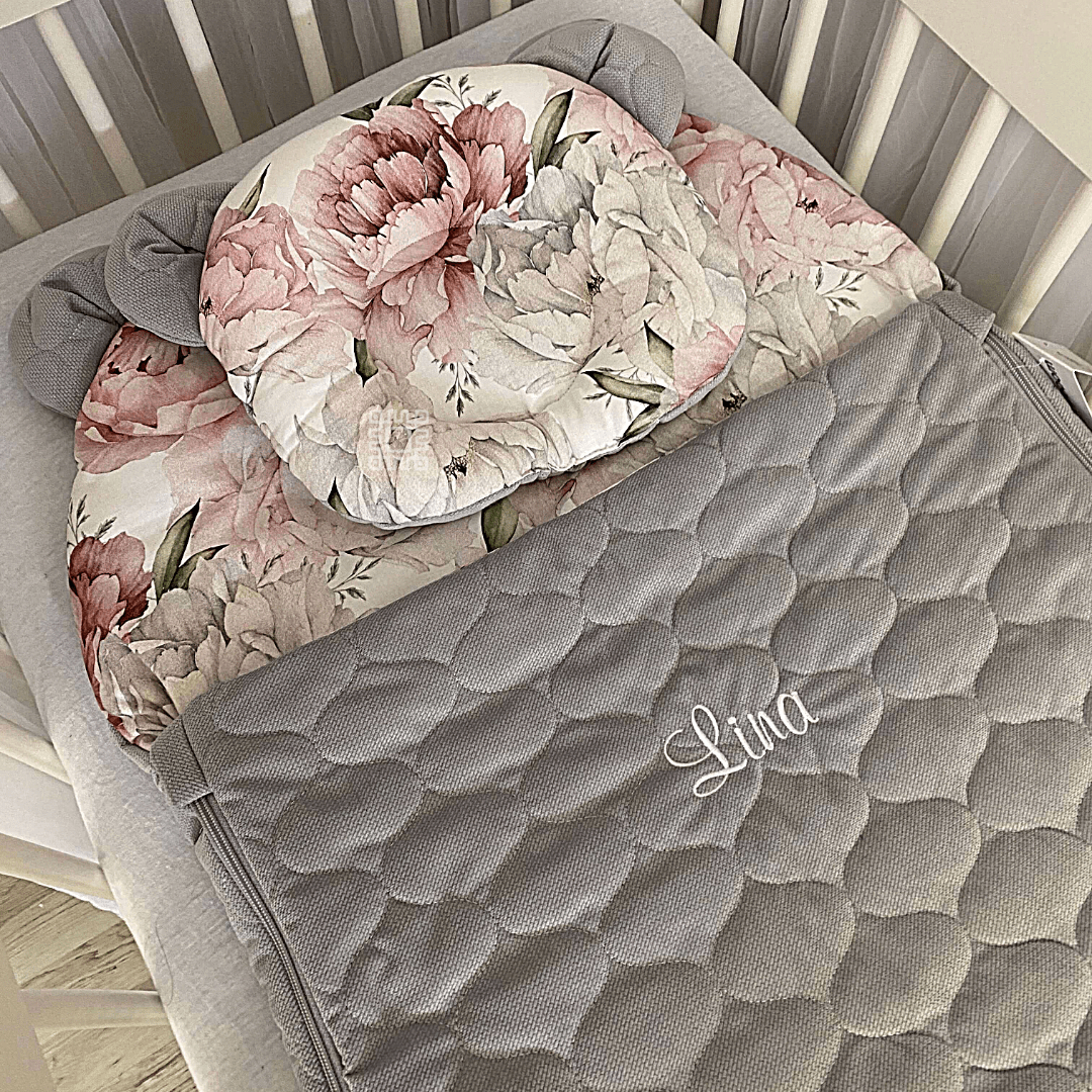 Schlafsack 50x100 cm aus Premium Baumwolle und Samt-Stoff, handmade, babyboom shop for kids