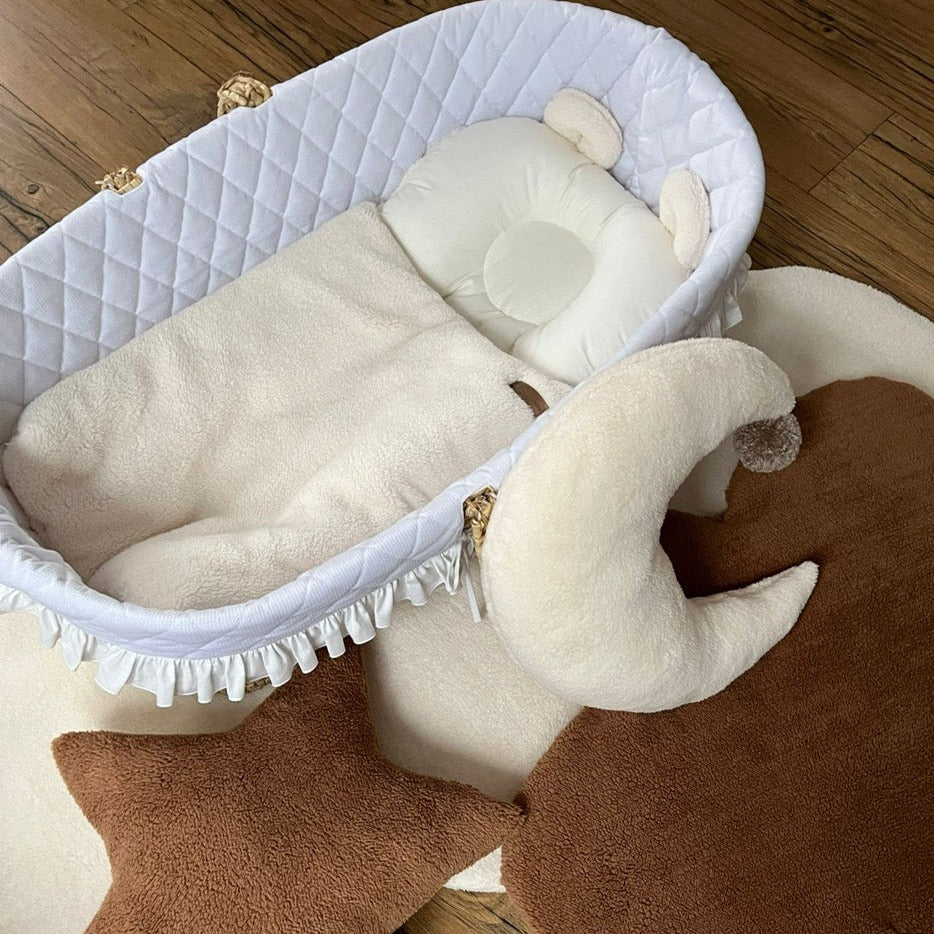 Babyschlafsack mit Bärenohren | Baumwolle & Teddy-Stoff