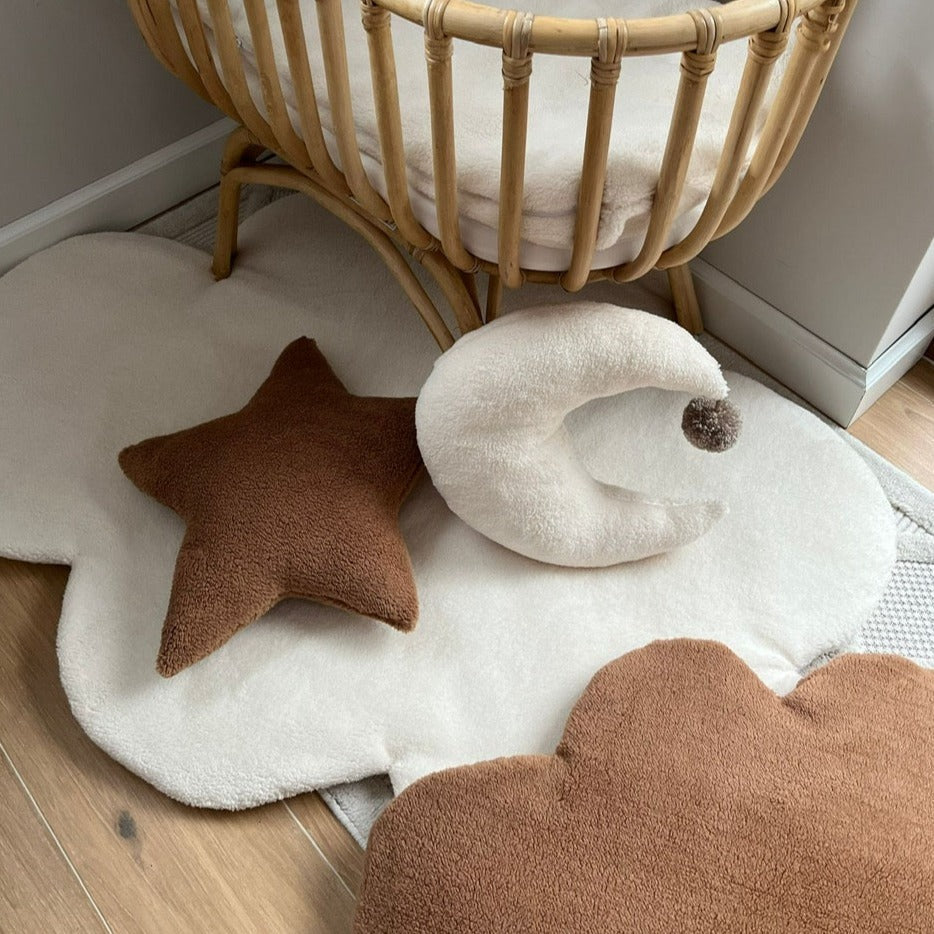 Dekokissen in Mondform | Fluffy Teddy | Teddy-Stoff
