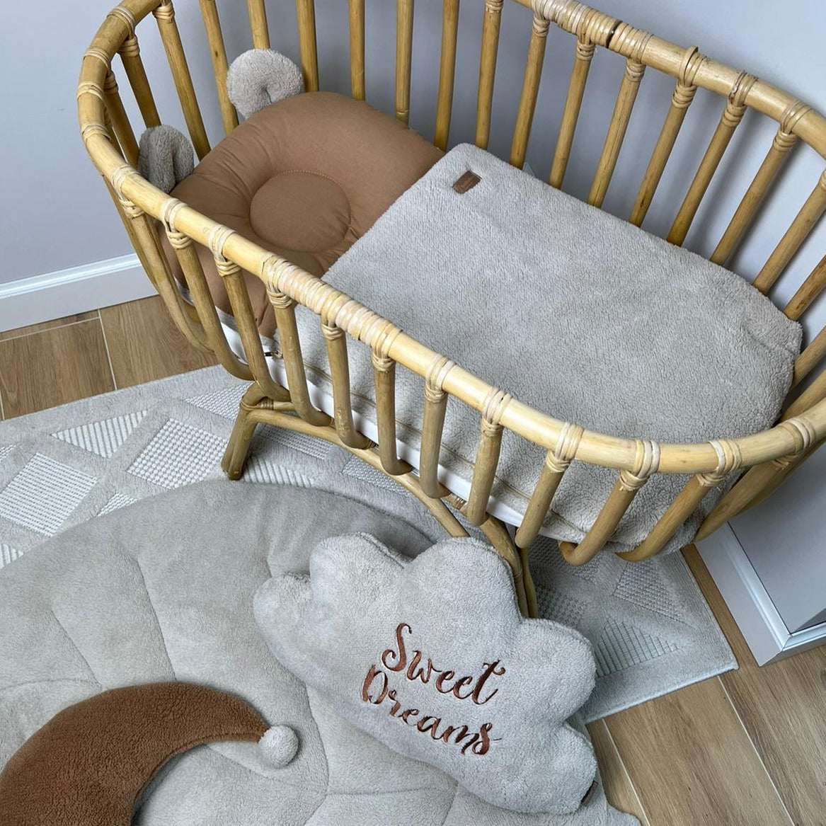 Babyschlafsack mit Bärenohren | Baumwolle & Teddy-Stoff