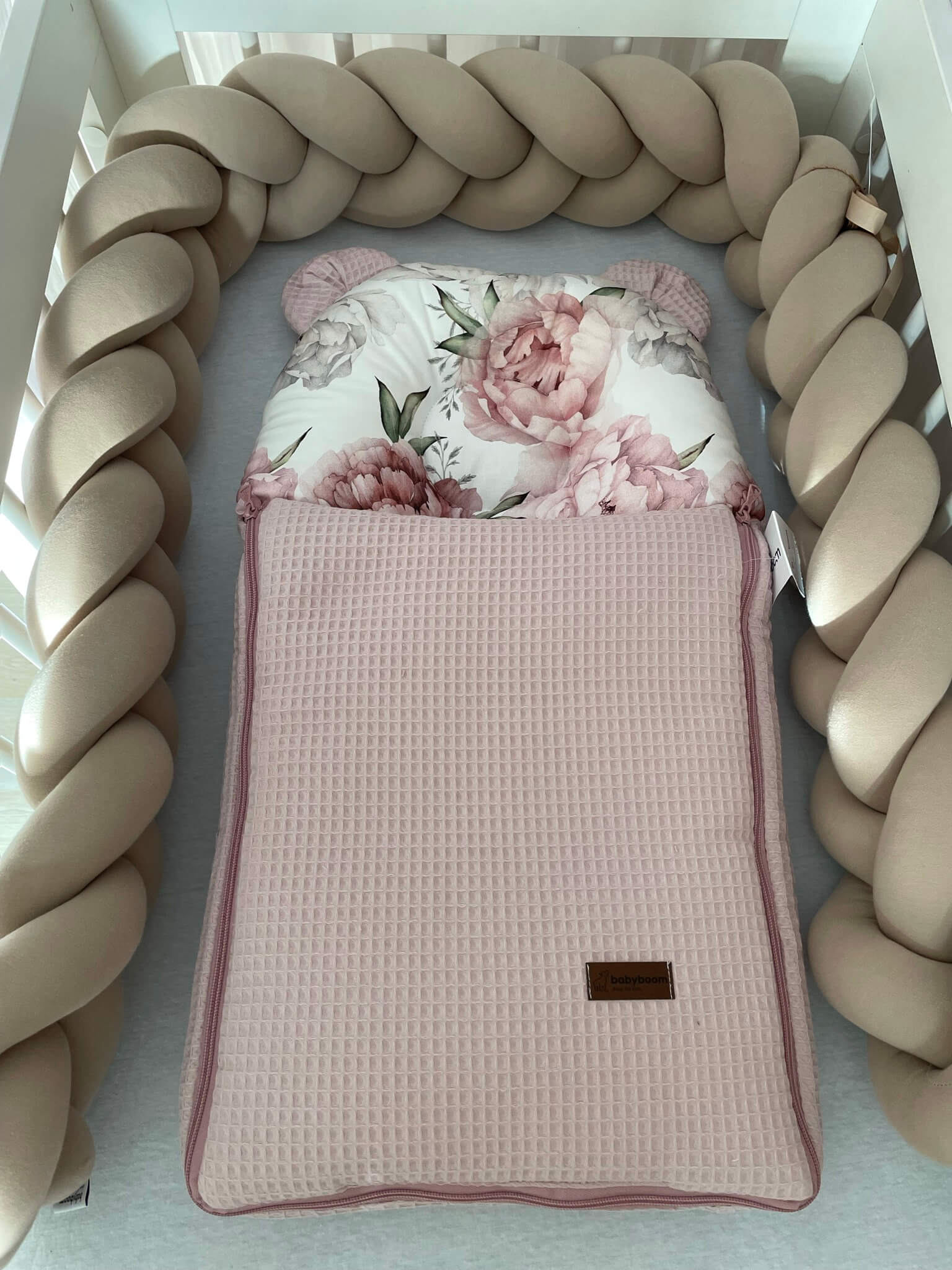 Babyschlafsack mit Bärenohren | Premium Baumwolle & Waffelpique