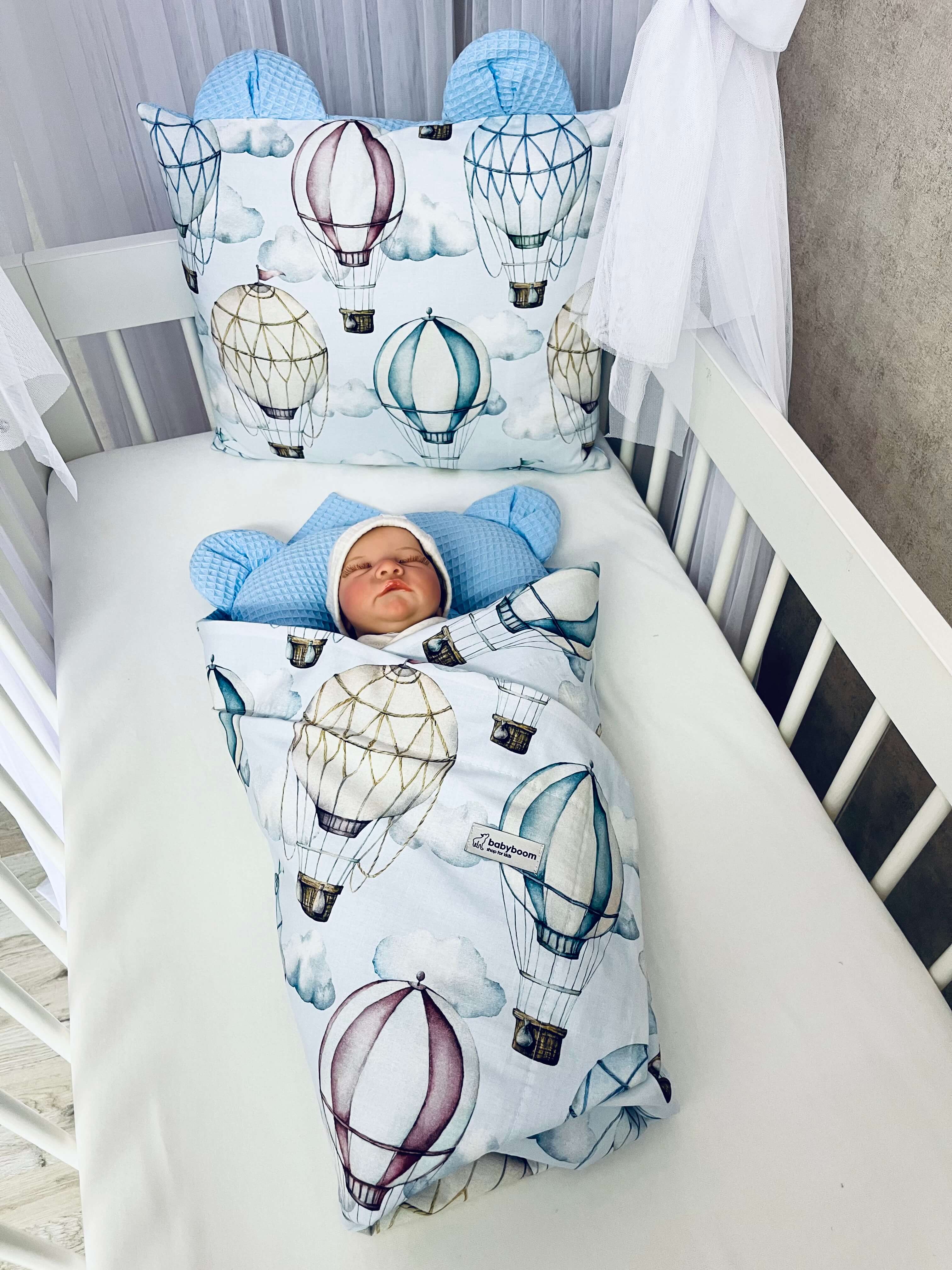 Baby- & Kinderdecke inkl. rechteckiges Kissen | Premium Baumwolle & Waffelpique