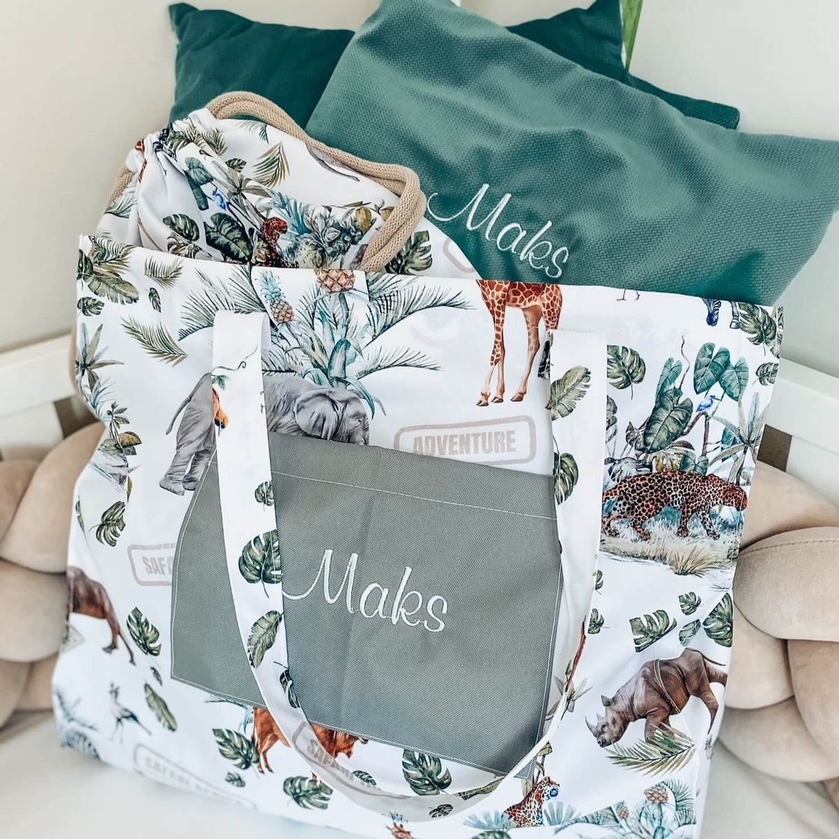 Kita-Set aus Decke & Kissenbezug inkl. Wechselbeutel & Tasche