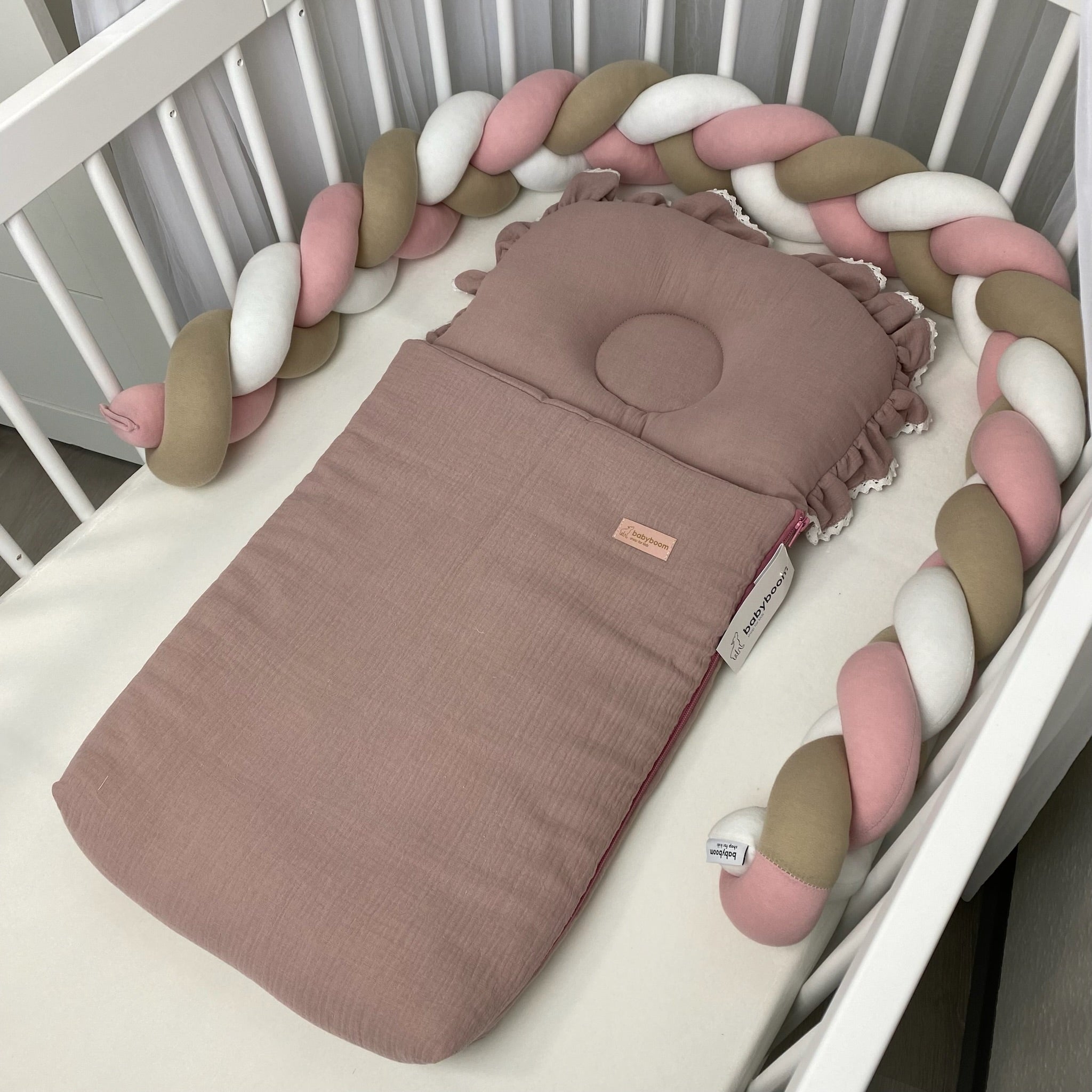 Babyschlafsack mit Rüschen | Musselin Stoff