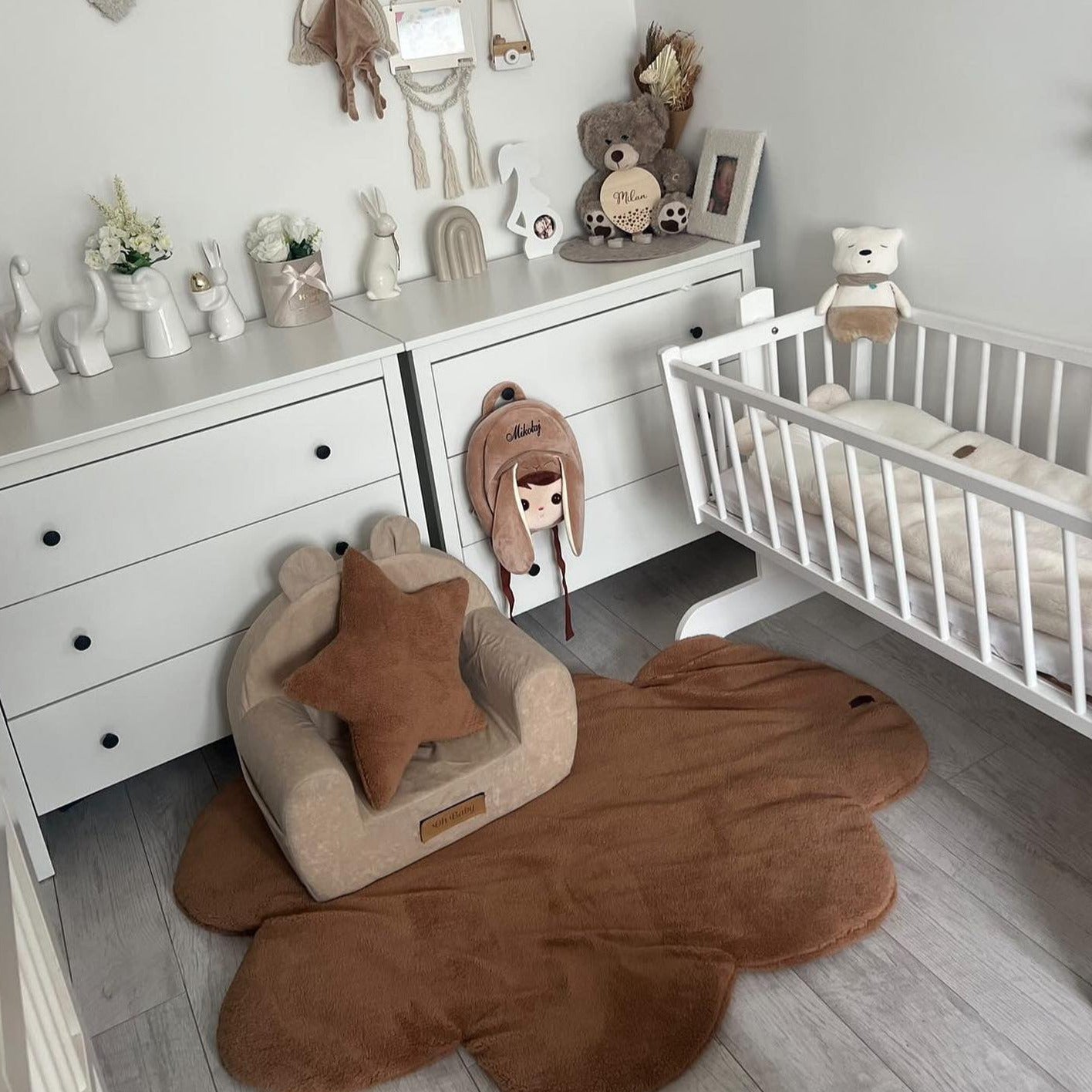 Dekokissen in Sternform | Fluffy Teddy | Teddy-Stoff