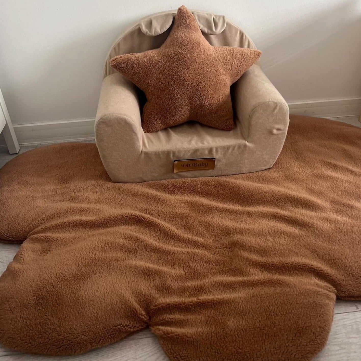 Spielmatte | Krabbeldecke | Dekoration "Wolke" | Teddy-Stoff