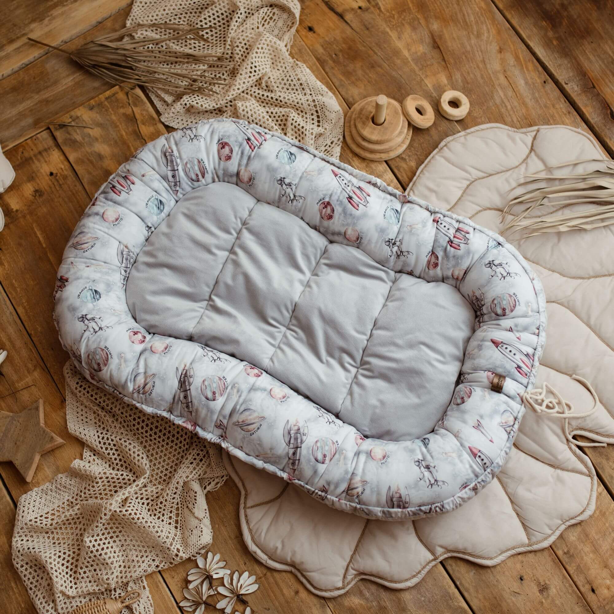 Premium Babynest | Premium Baumwolle & Samt