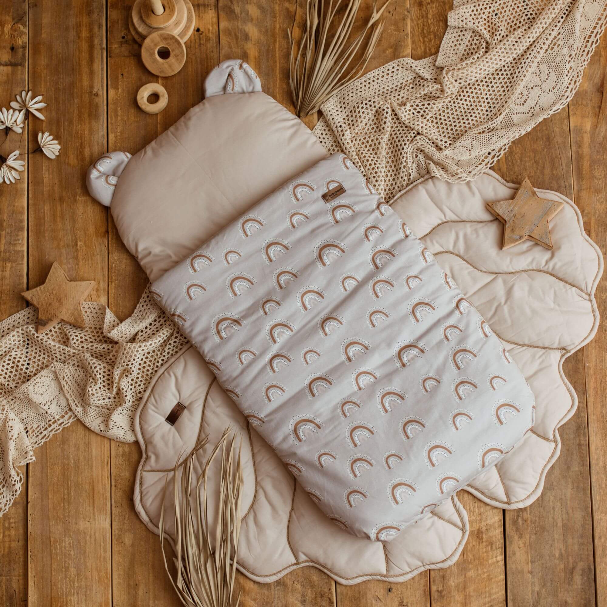 Flacher Schlafsack mit Bärenohren | Premium Baumwolle