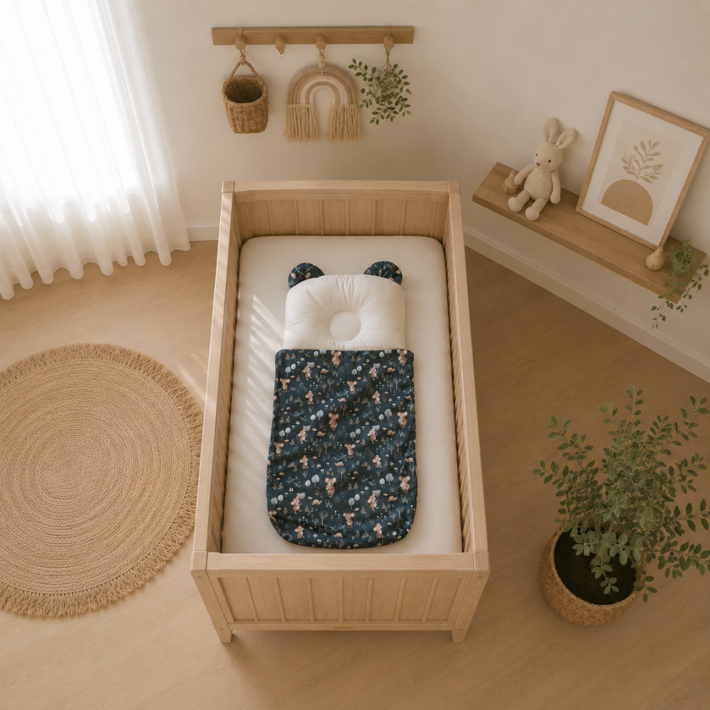 Babyschlafsack mit Bärenohren | Premium Baumwolle