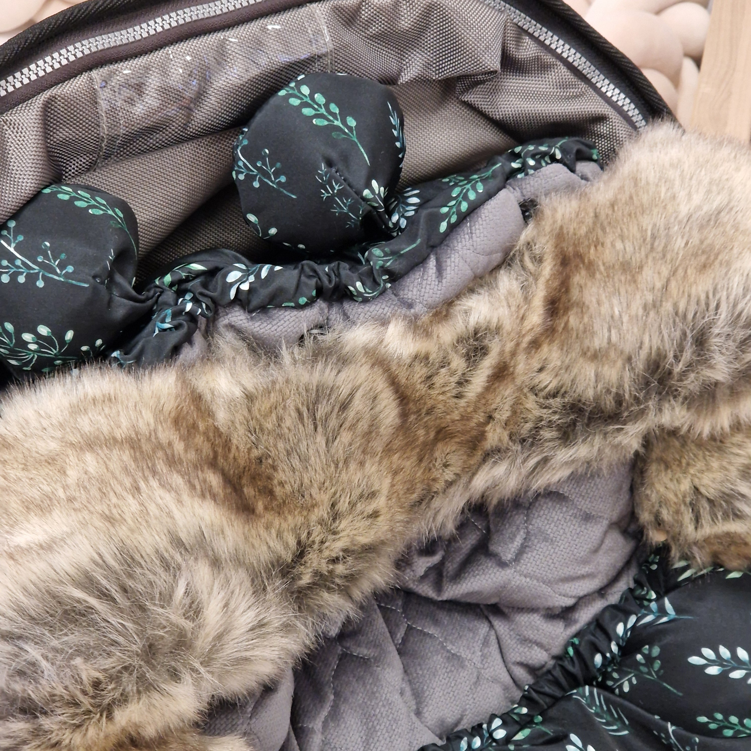 Winterfußsack inkl. Handmuff | Blätter