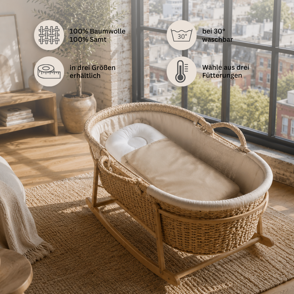 Babyschlafsack mit Bärenohren | Baumwolle & Samt