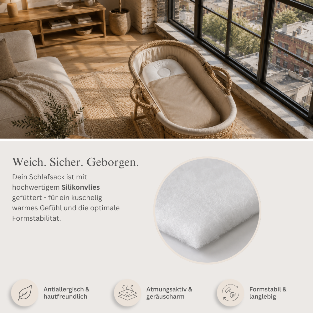 Babyschlafsack mit Bärenohren | Baumwolle & Samt