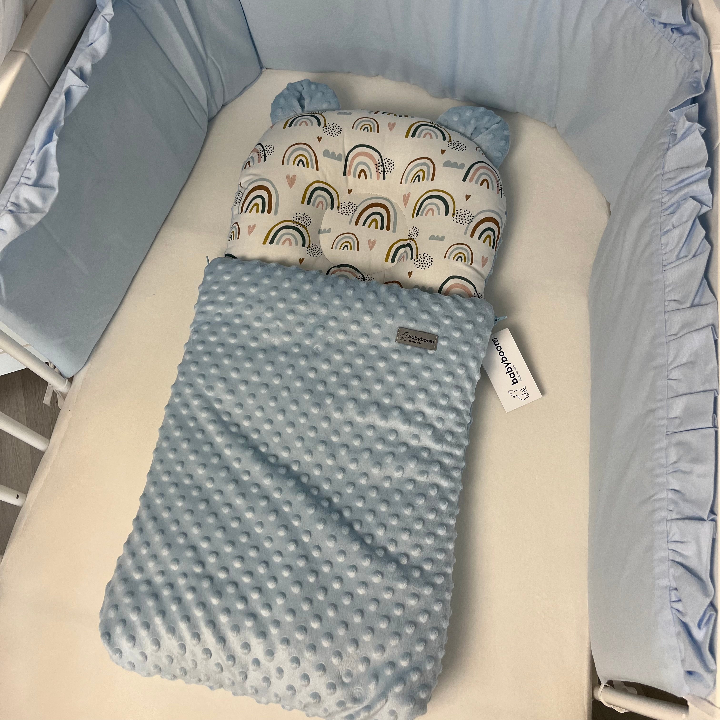Babyschlafsack mit Bärenohren | Premium Baumwolle & Minky