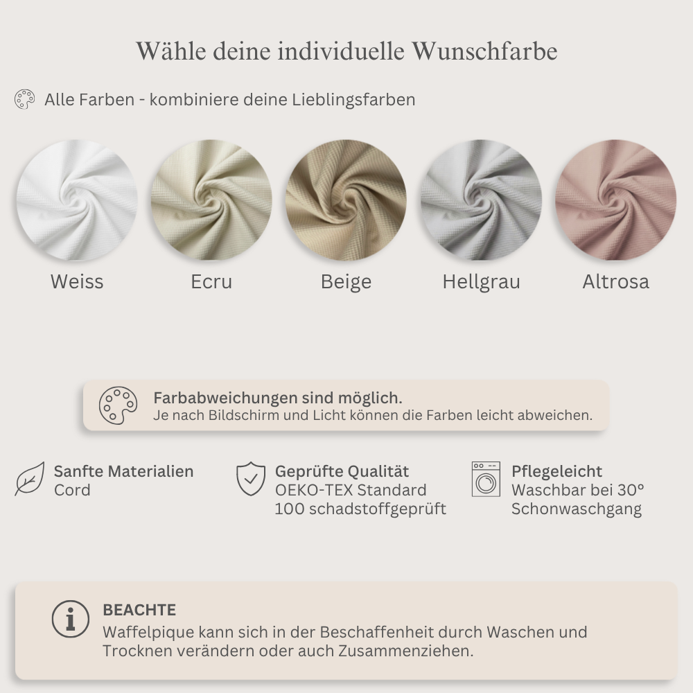 Flacher Schlafsack mit Bärenohren | Premium Baumwolle & Waffelpique