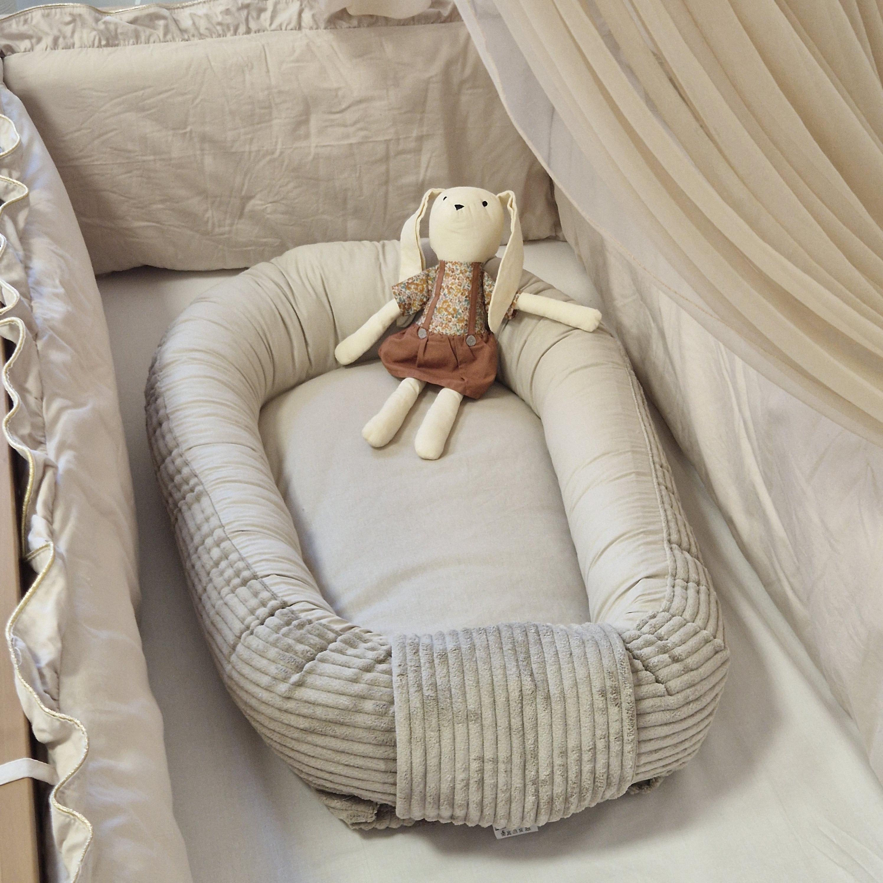 Babynestchen aus Baumwolle & Cord | Sand