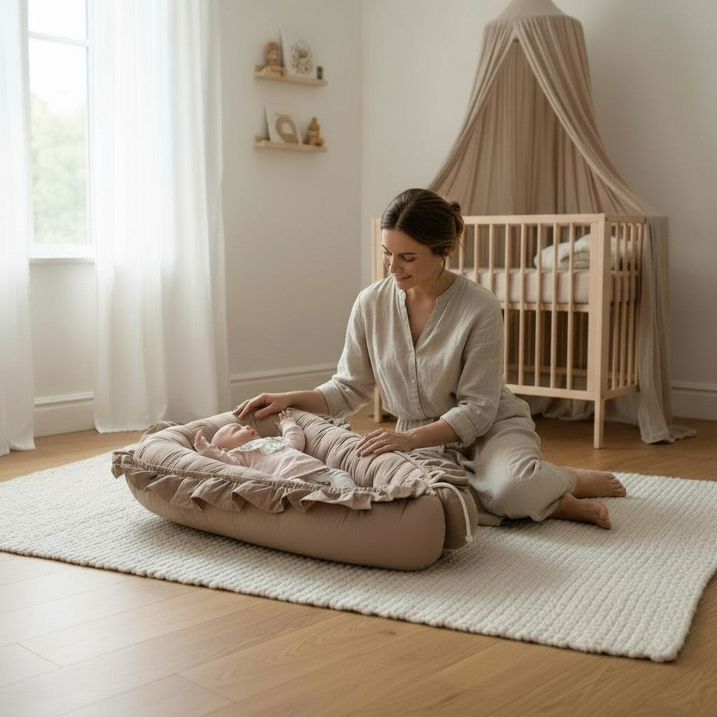 Babynest mit Rüschen | Baumwolle