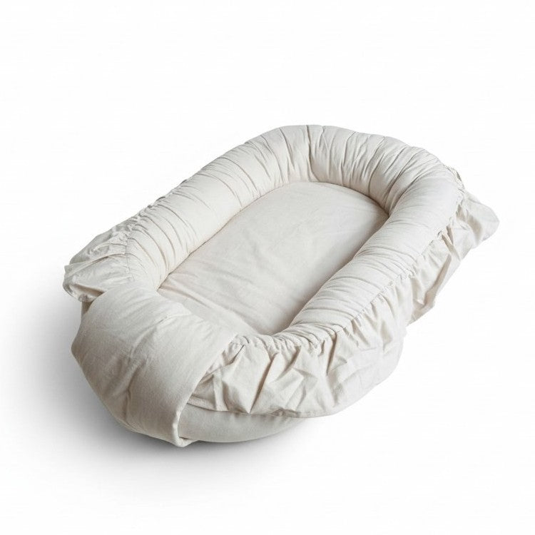 Babynestchen mit Rüschen aus Baumwolle | Natural