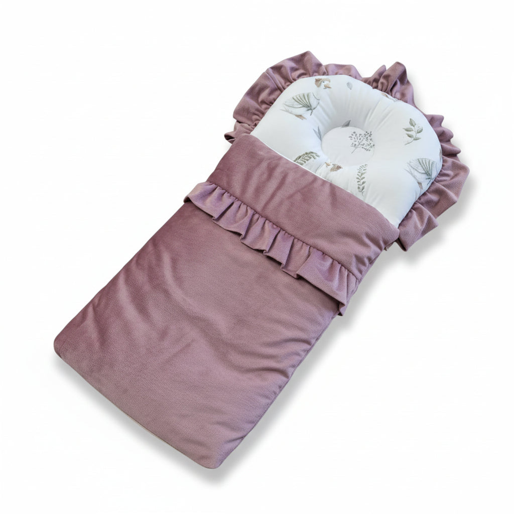 Babyschlafsack mit Rüschen | Premium Baumwolle & Samt