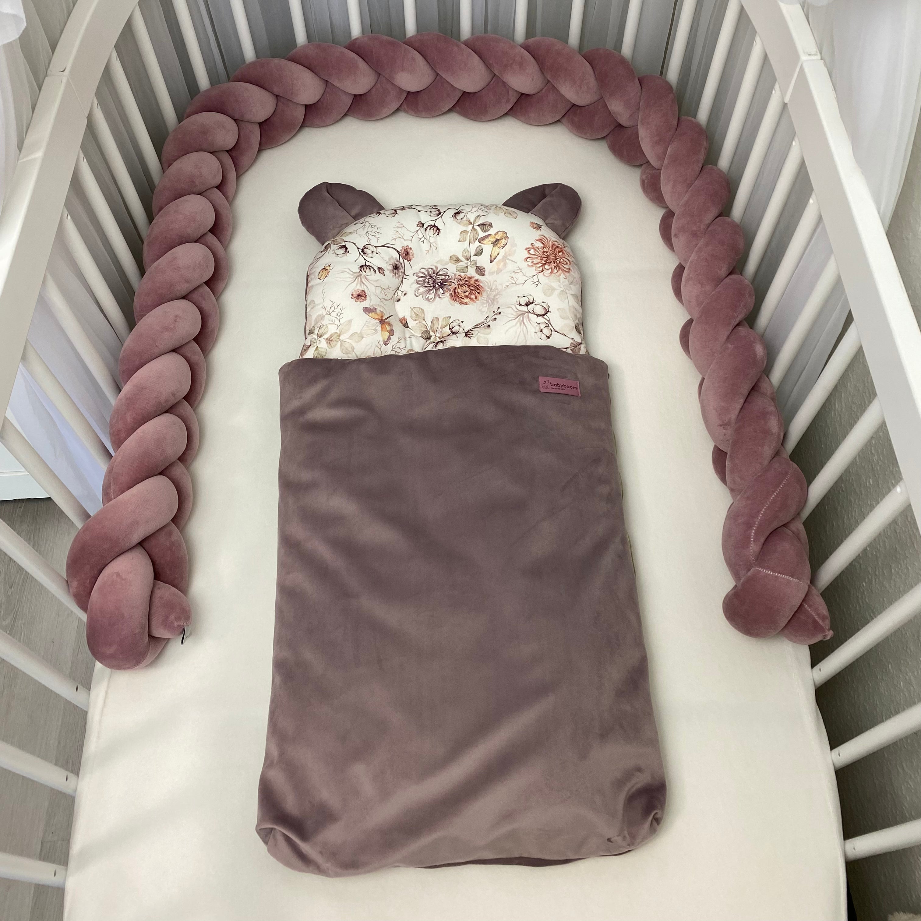 Babyschlafsack mit Bärenohren | Premium Baumwolle & Samt