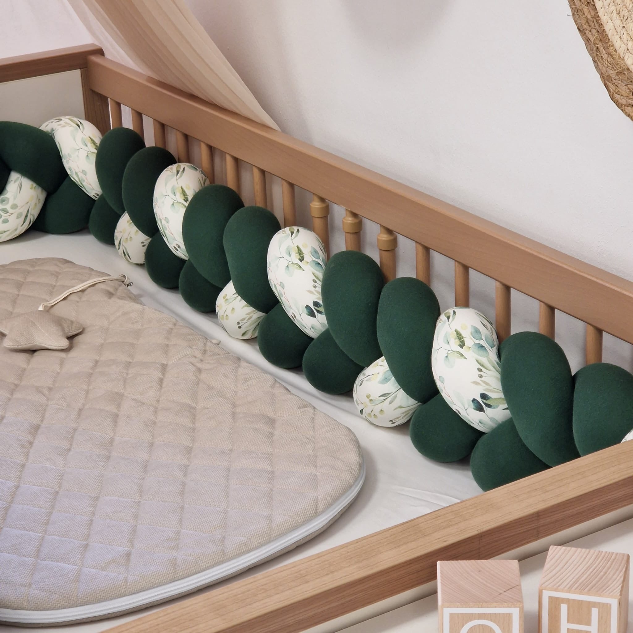 Bettschlange MIDI | Jersey | Flaschengrün | Flaschengrün | Eukalyptus | 400 cm