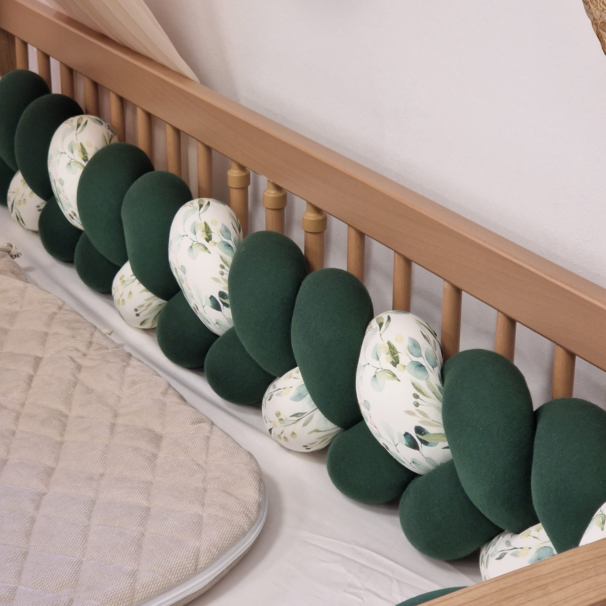 Bettschlange MIDI | Jersey | Flaschengrün | Flaschengrün | Eukalyptus | 400 cm