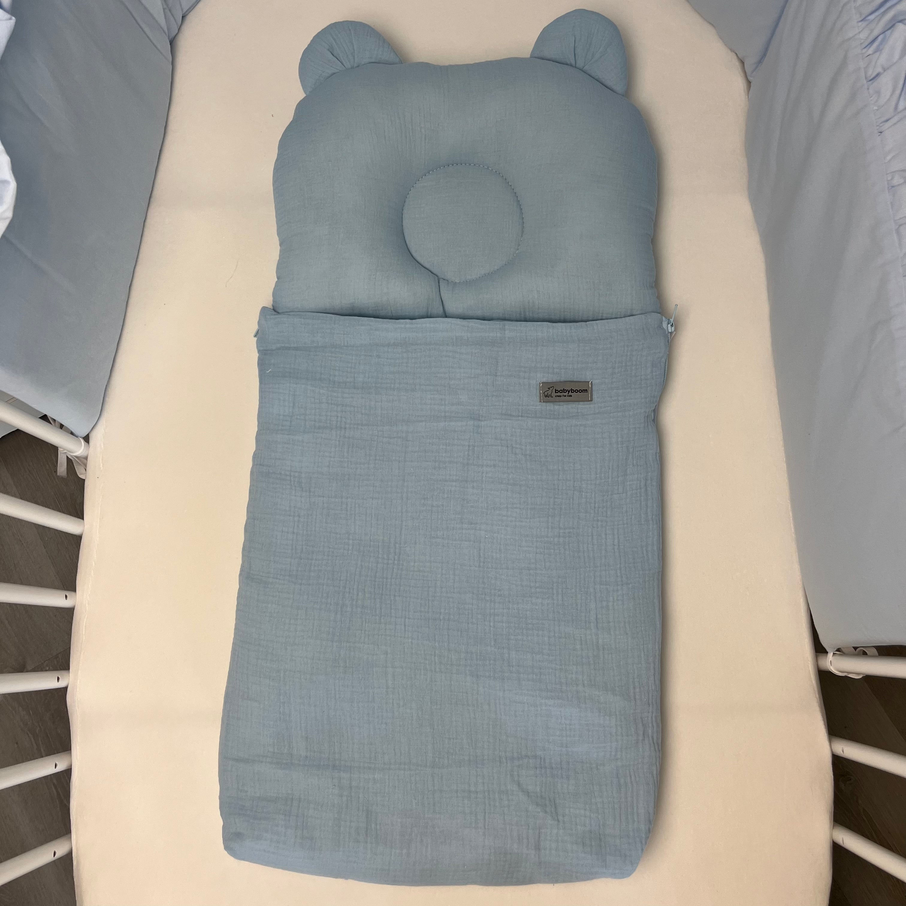 Babyschlafsack mit Bärenohren | Musselin Stoff