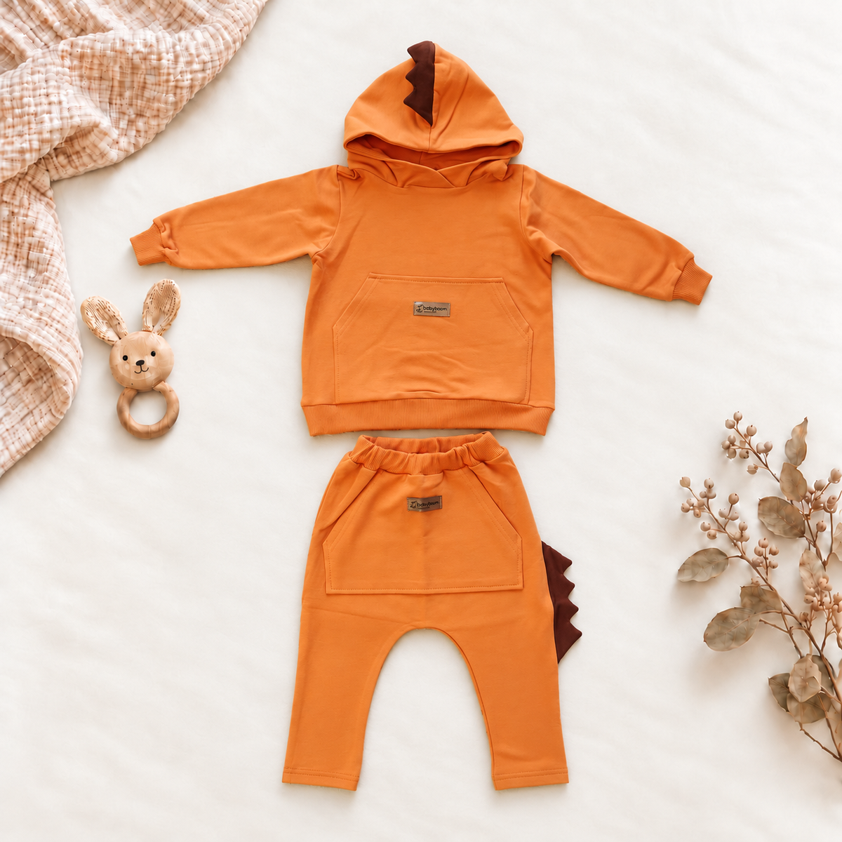 Jogging-Set Dino | Premium-Sweatstoff Orange