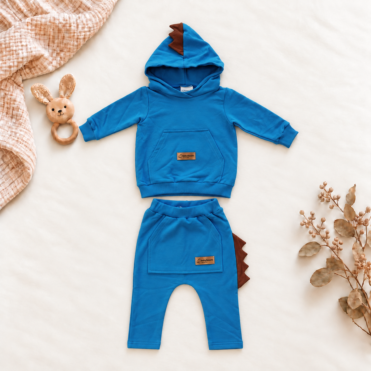 Jogging-Set Dino | Premium-Sweatstoff Blau