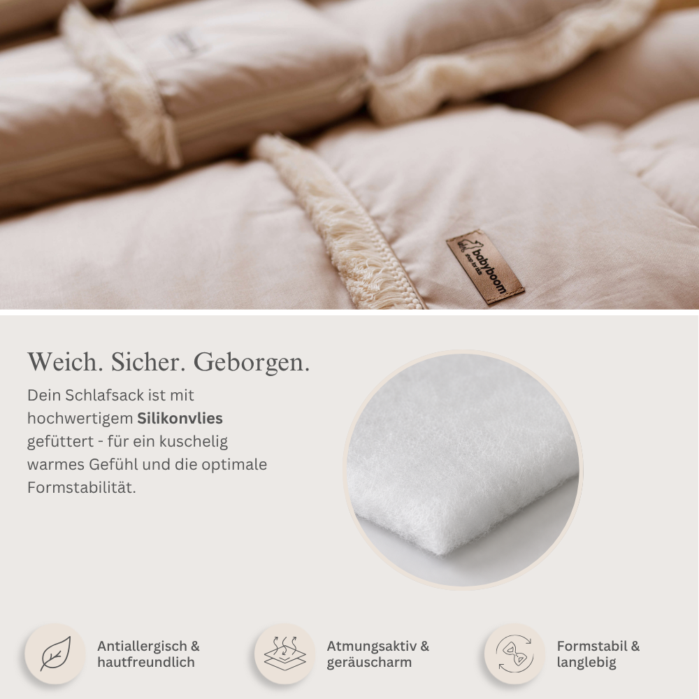 Flacher Schlafsack Etno mit Fransen | Baumwolle