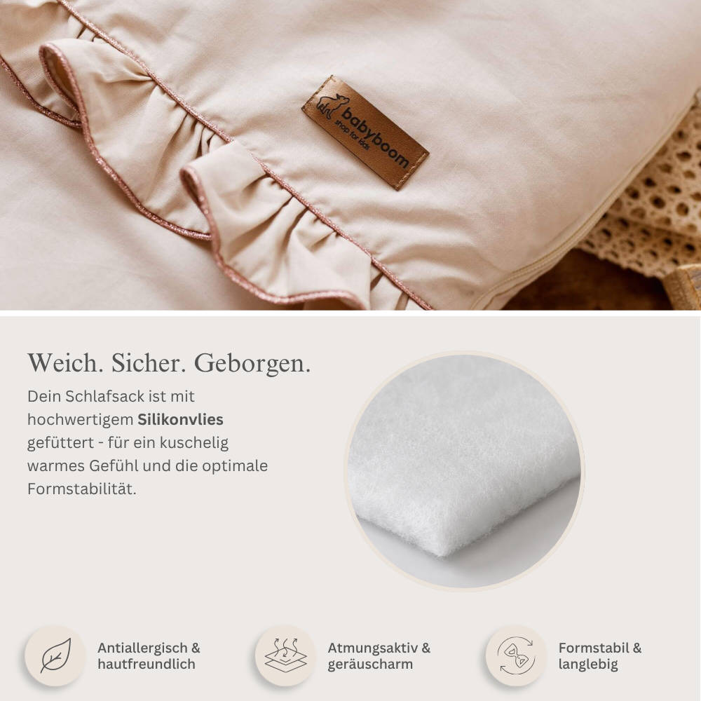 Flacher Schlafsack Shiny mit Rüschen | Baumwolle
