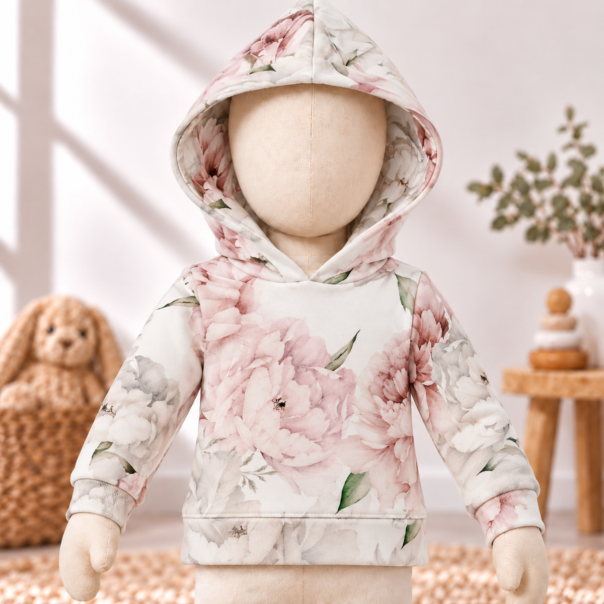 Hoodie Pfingstrose | Premium-Sweatstoff
