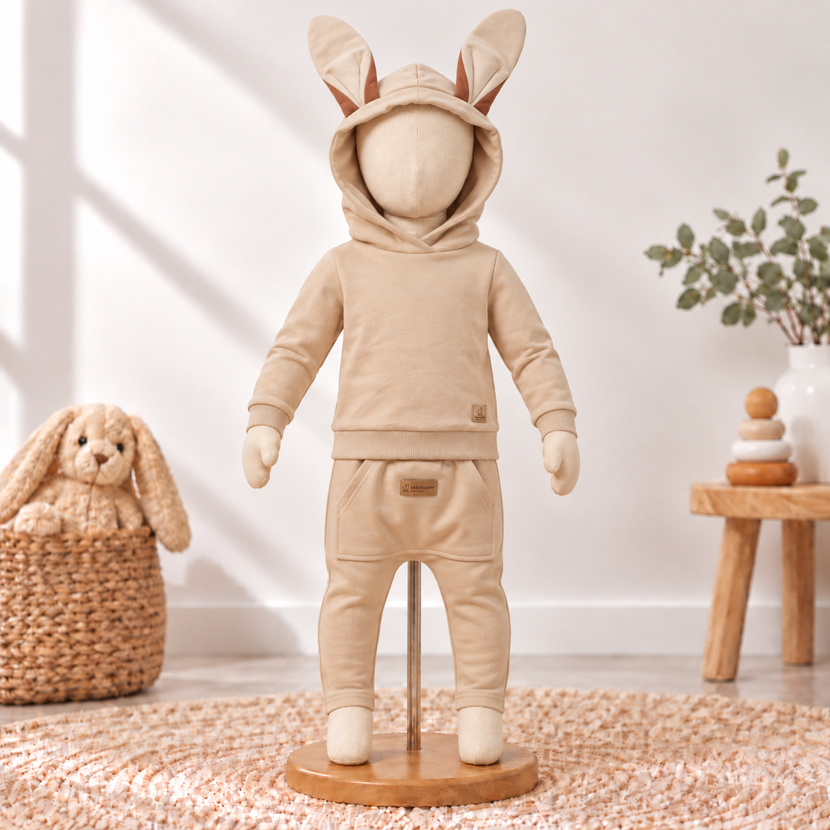 Jogging-Set Häschen | Premium-Sweatstoff Beige