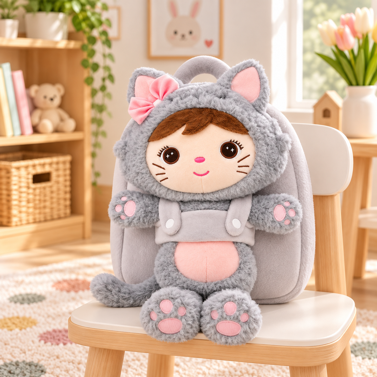 Personalisierter Stoff-Rucksack | Kätzchen